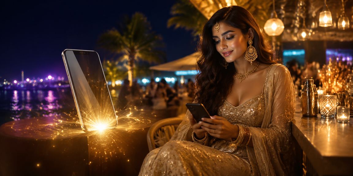 Indian woman celebrating registration with festive background